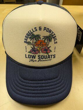 Barbells And Ponytails Mesh Back Trucker Hat "Beach"  NEW